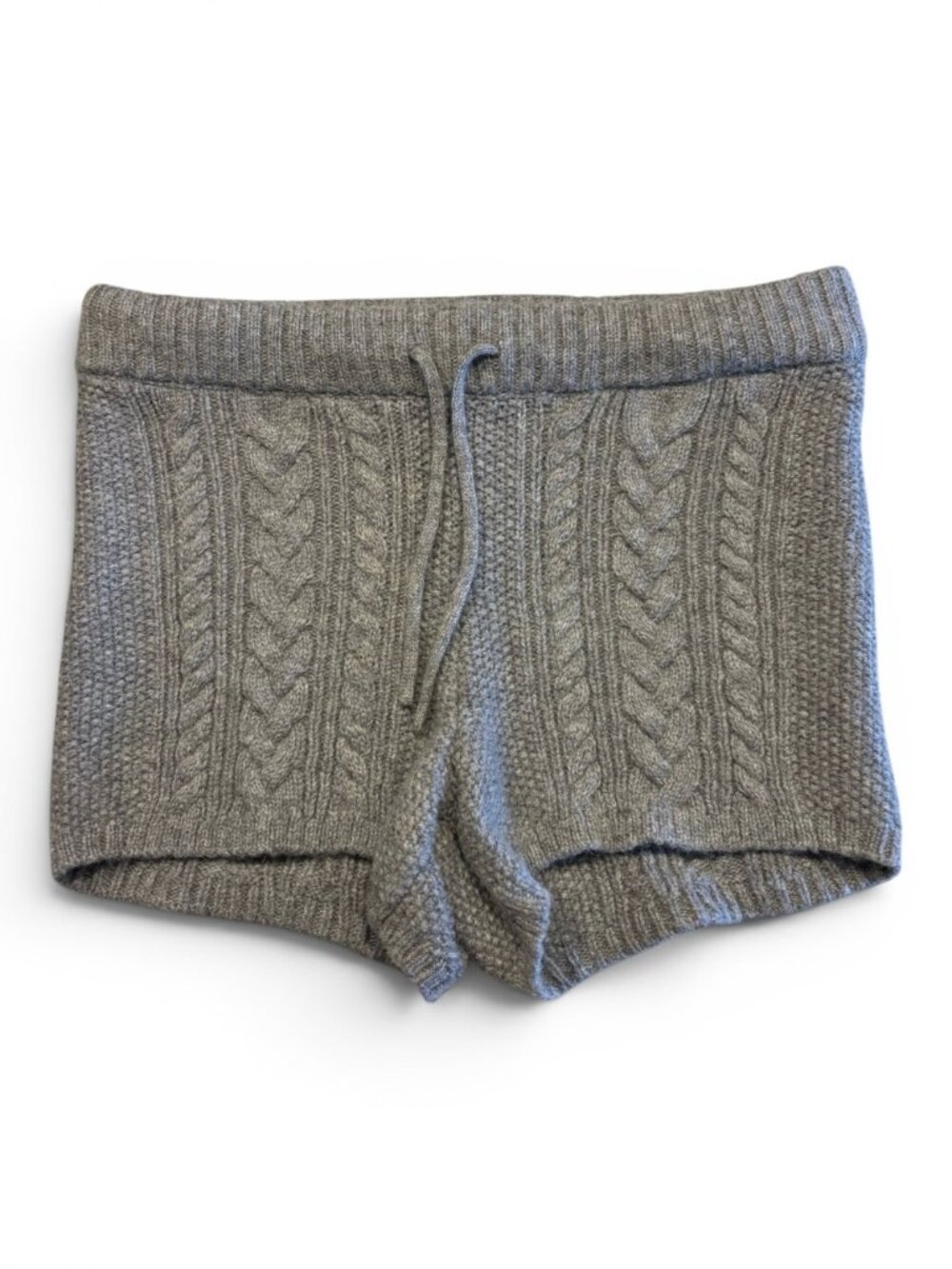 American Eagle Grey Cable Knit Sweater Shorts Wool Alpaca XS